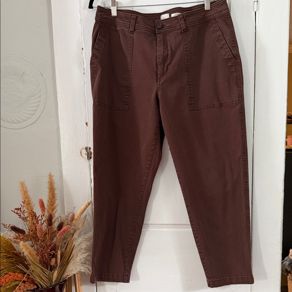 Brown Workwear Cotton Pants
